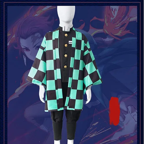 Vista 7 de Tanjiro - Disfraz de kimono de anime para Halloween traje de uniforme