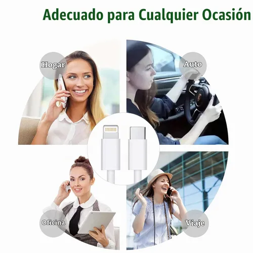 Vista 8 de Cargador de iPhone [certificado Apple MFi] Apple Block USB C enchufe rápido de pared con cable USB C a Lightning de 3 pies para iPhone 14 Pro