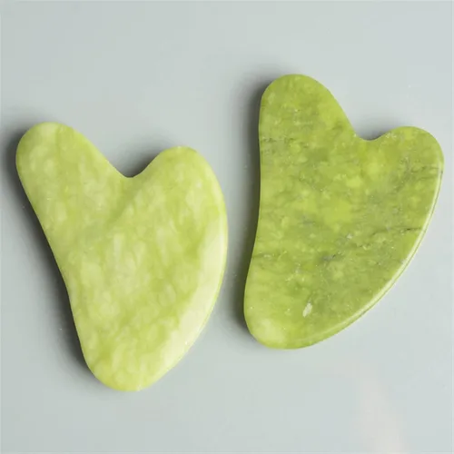 Vista 3 de Rascador de piedra de jade natural, herramientas de masaje Gua Sha, para el cuerpo, meridiano, raspado facial, adelgazante, desintoxicación