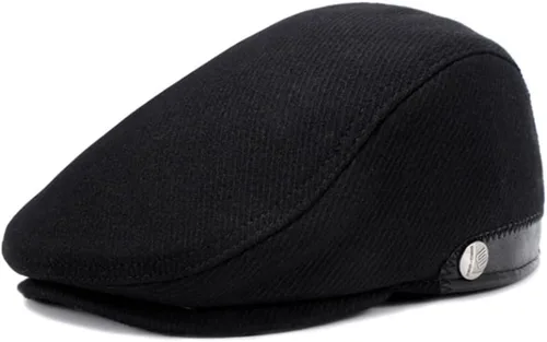 Vista 2 de Sombrero de Newsboy para hombre con orejeras plana Ivy Cap Cabbie Driving Winter Hat