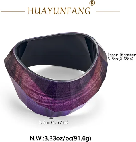 Vista 6 de Pulsera de resina acrílica de moda para mujer, gruesa y transparente, con placa moteada de acetato