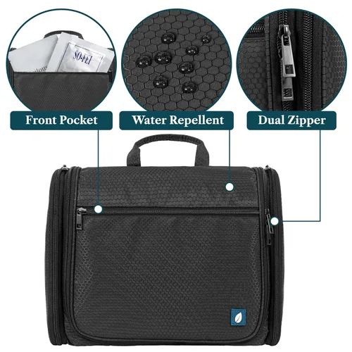 Vista 4 de PAVILIA Neceser colgante grande, bolsa de viaje para mujeres y hombres, organizador de cosméticos, bolsa de maquillaje resistente al agua