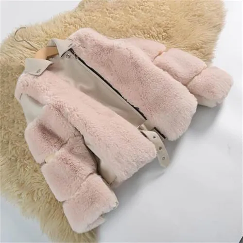 Vista 3 de TBUIALL Chaqueta de manga larga para niñas pequeñas, para otoño, invierno, forro polar con cremallera, chaquetas de lana cálidas para niños pequeños