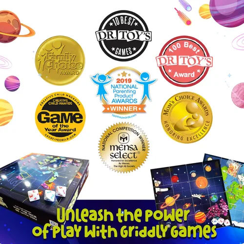 Vista 6 de Griddly Kids RocketLander - Juegos familiares de estrategia para pensamiento crítico y habilidades de resolución de problemas, juego de mesa