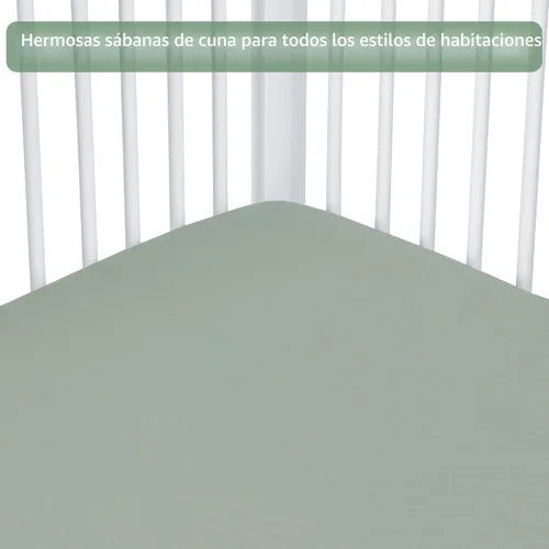 Vista 4 de GUNTAIL Sábanas para cuna de bebé para niños y niñas, paquete de 2 sábanas ajustables para cuna estándar y colchón de niño pequeño, sábana