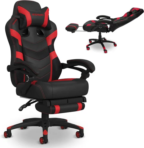 Vista 10 de RESPAWN 110 Pro Silla Ergonómica para Juegos con Reposapiés para Adultos - Cómoda Silla Reclinable de Oficina para Juegos con Soporte Lumbar