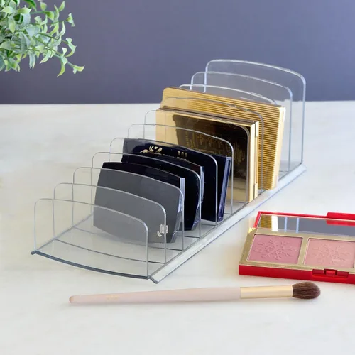 Vista 4 de Youngever Organizador de paleta de maquillaje de plástico grande, soporte para sombra de ojos transparente, organizador de paleta de cosméticos