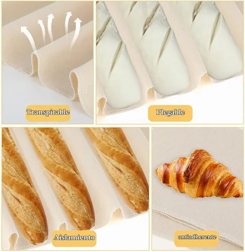 Vista 4 de 2 piezas de paño para preparar pan de 14x18 pulgadas de lino, paño para preparar pan reutilizable, paño grueso para hornear pan para masa