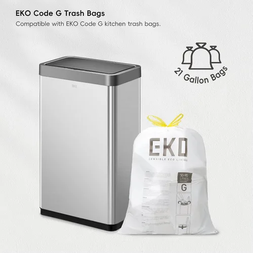 Vista 7 de EKO Mirage X - Cubo de basura con sensor de movimiento de 80 litros/21.1 galones, cubo de basura automático grande para cocina, sin contacto, acero