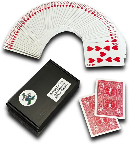 Vista 11 de Ted's Sterling Magic Kit de truco de bicicleta unidireccional con 52 cartas idénticas, corazones de espalda roja (Ace)