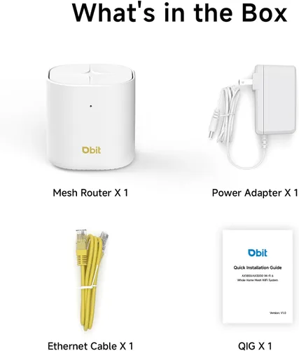 Vista 9 de DBIT AX1800 WiFi 6 Sistema Wi-Fi de malla para todo el hogar, cobertura de doble banda de hasta 2,100 pies cuadrados y 150 dispositivos, enrutador