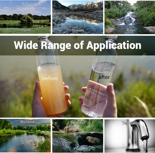 Vista 6 de Mini Filtro de Agua NatureNova Sistema Portátil de Filtración de Agua de Emergencia para Senderismo, Camping, Popote, Equipo de Supervivencia
