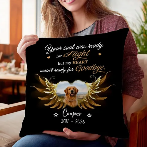 Vista 4 de Hyturtle Almohada personalizada conmemorativa de condolencia con inserción - 12"x12" impresa por ambas caras con nombre personalizado y foto