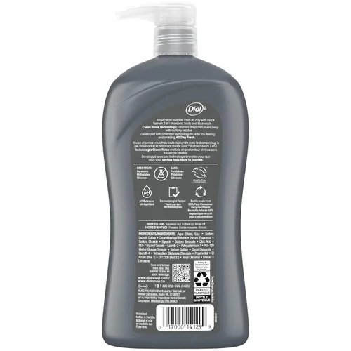 Vista 3 de Dial Men 3en1 para cuerpo, cabello y cara, Hydro Fresh, 32 fl oz (Paquete de 2)