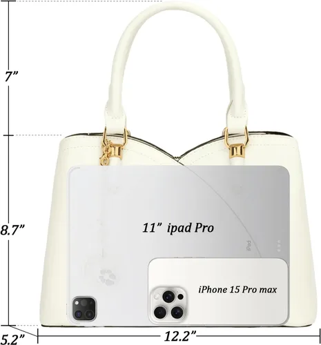 Vista 85 de KKXIU Monederos y bolsos de mano con triple compartimento para mujer, bolso de mano con asa superior