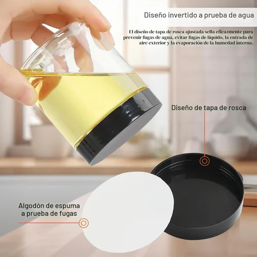 Vista 3 de Frascos con Tapas, 48 piezas Recipientes de Plástico de 8 oz con Tapas Etiquetas de Pluma A Prueba de Fugas Sin BPA Herméticos Rellenables Tapa