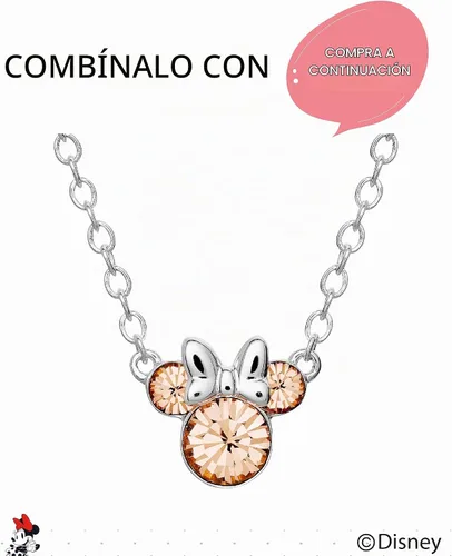 Vista 4 de Minnie Mouse Birthstone Stud Earrings Official License Octubre - Cristal Fucsia