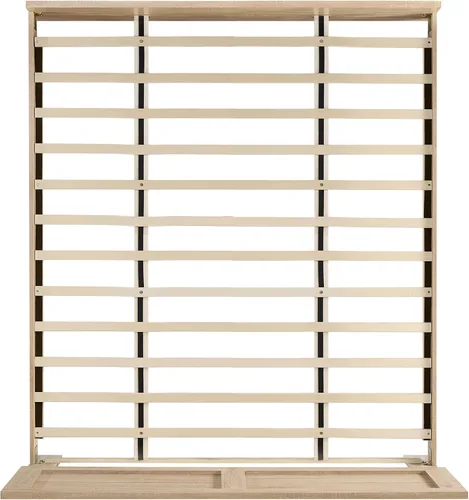 Vista 9 de KISLOT Marco de cama de madera con cabecero y estribo, natural, tamaño King