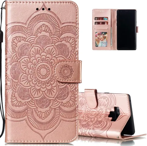 Vista 7 de LEECOCO - Funda para Galaxy Note 9 con diseño de mandala en relieve de piel sintética con tapa para cuaderno, estilo de libro, soporte magnético