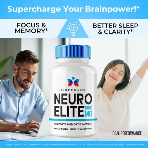 Vista 5 de Neuro Elite Capsules, pastillas oficiales de suplemento Neuro Elite para cerebro y memoria, píldoras nootrópicas avanzadas, apoyo para la salud