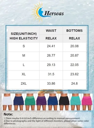 Vista 6 de Herseas Falda de natación sólida para mujer con control de abdomen, parte inferior tankini S-2XL