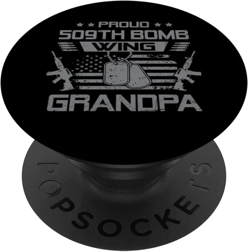 Vista 6 de Proud 509th Bomb Wing Grandpa US Veteran Family Matching PopSockets MagSafe PopGrip for iPhone