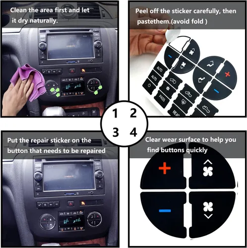 Vista 5 de 2 paquetes de kit de reparación de botones AC para salpicadero - Compatible con Chevy, ideal para arreglar botones de control de A/C desteñidos