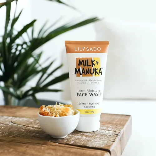 Vista 8 de LILY SADO MILK+MANUKA™ Limpiador facial de leche de coco y miel de manuka - Limpiador facial ultra hidratante natural limpia, equilibra, calma e