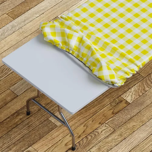 Vista 32 de Sorfey Mantel ajustado con elástico, vinilo con parte trasera de franela, se adapta a mesa de 24 x 48 pulgadas, rectangular, a prueba de agua, fácil