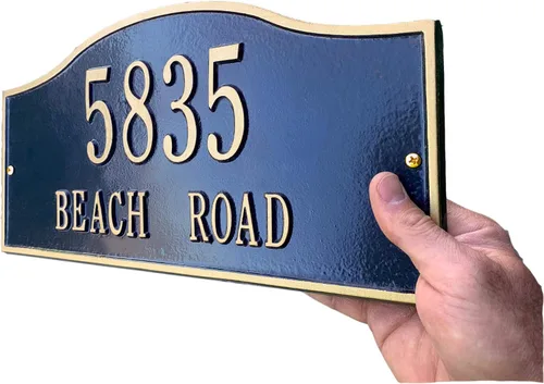 Vista 3 de The Rolling Hills Plaque, placa para dirección de metal fundido, personalizada visualización de calle y número, placa con número de la casa.