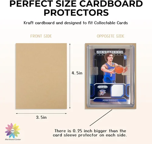Vista 2 de Mat Board Center - Paquete de 100 protectores de cartón para tarjetas Marrón