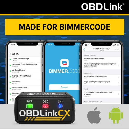 Vista 2 de OBDLink CX Bimmercode Bluetooth 5.1 OBD2 adaptador para BMW/Mini, funciona con iPhone/iOS y Android, codificación de coche, escáner de diagnóstico