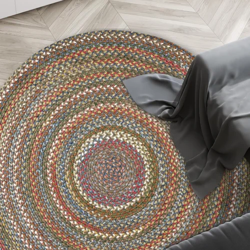 Vista 40 de Rhody Rug Country Jewel CJ35 - Alfombra trenzada ovalada de bronce de 2 x 3 pies, decoración del hogar, alfombra de piso o alfombra de dormitorio