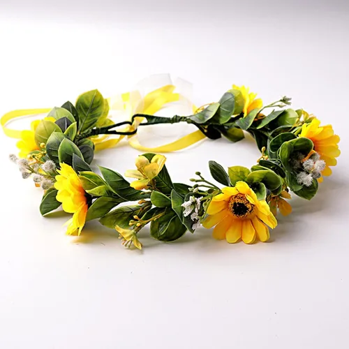 Vista 3 de Vividsun Corona de girasol corona de flores accesorios para el cabello