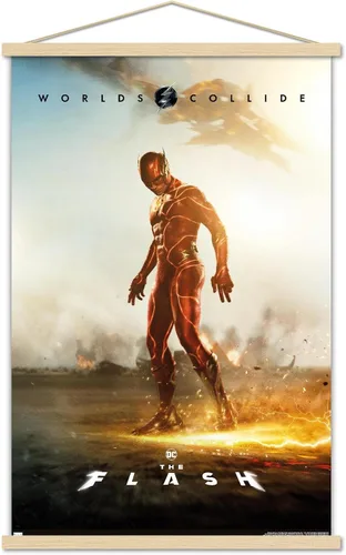 Vista 17 de DC Comics Movie The Flash - Póster de pared de una hoja, 34 pulgadas de largo x 22.4 pulgadas de ancho, versión enmarcada en negro Versión con marco