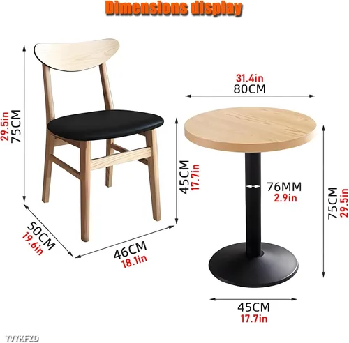 Vista 2 de YVYKFZD Juego de mesa de comedor de cocina de 5 piezas, juego de mesa y silla de club, mesa redonda de negociación, mesa de negociación para sala