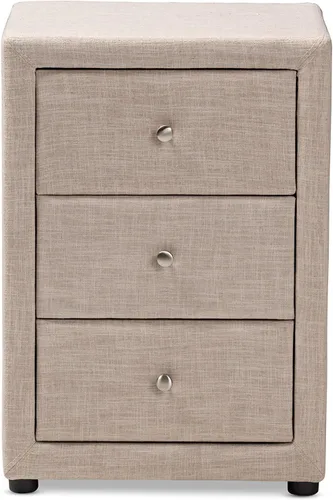 Vista 5 de Baxton Studio Vanessa - Mesita de noche, color beige