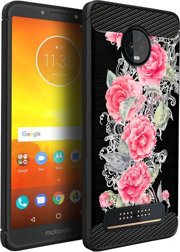 Vista 10 de CasesOnDeck Funda compatible con [Motorola Moto Z3 Play Moto Z3] Moto Z3 Design, funda delgada negra flexible y elegante protección contra golpes