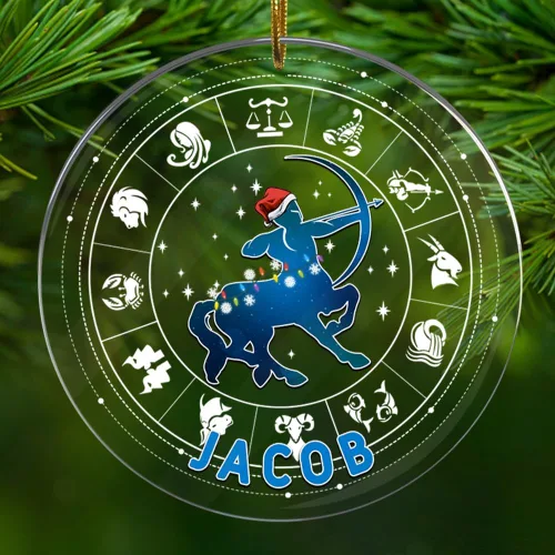 Vista 16 de Adorno personalizado de constelación de acuario, regalos para mujeres y hombres, acrílico con nombre personalizado, regalo del zodiaco para él