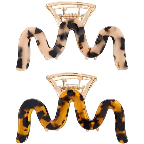 Vista 13 de Pinzas para el Cabello con Diamantes de Imitación, Textention Pinzas de Garra con Perlas de 3.4 Pulgadas para Cabello Grueso, Sujetadores de Estilo a