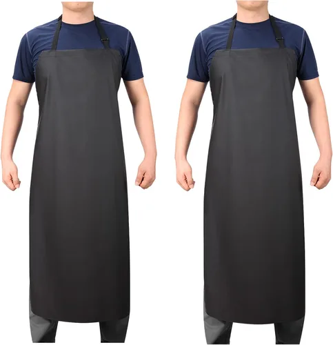 Vista 10 de Delantal de goma y vinilo VWELL de 41.5'' impermeable para hombres y mujeres, delantal para lavavajillas, delantal químico para trabajo