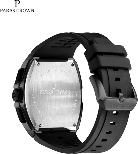 Vista 2 de Paras Crown - Reloj para hombre, resistente al agua, automático, cronógrafo, analógico, de lujo, reloj de pulsera para hombre