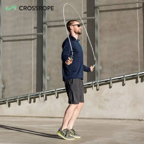Vista 2 de Crossrope Get Strong Set - Cuerda de saltar con peso - Cuerdas de 1 libra y 2 libras - Mangos de potencia - XL