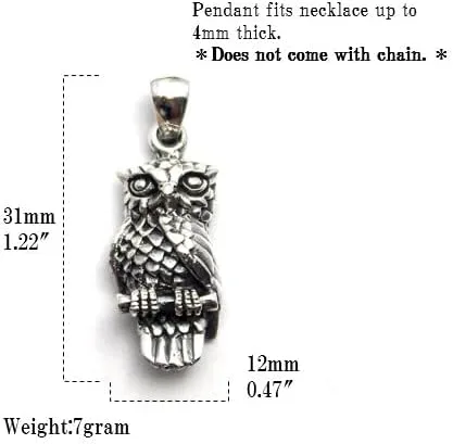 Vista 4 de COSUMOSU Owl 925 sterling silver Animal Mexican Pendant