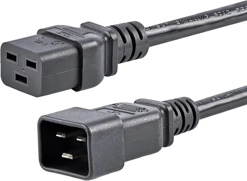 Vista 7 de StarTech - Cable de extensión resistente de 2 pies, 20 A, 250 V (BA16-2200-POWER-CORD) IEC 60320 C19 to C20, UL Listed, AC Power Cable, Heavy