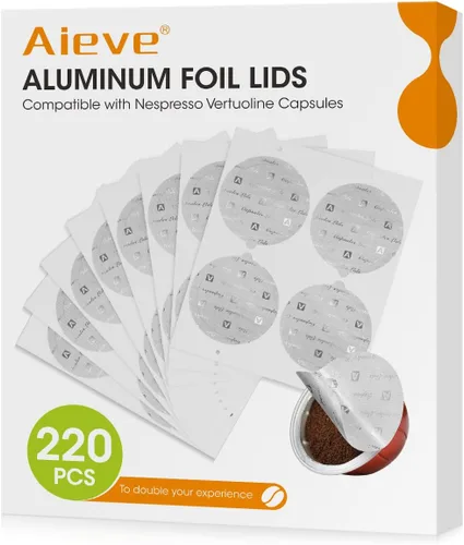Vista 8 de Aieve 120 tapas de sellado de papel de aluminio para cápsulas Nespresso reutilizables Vertuo compatibles con cápsulas recargables Nespresso