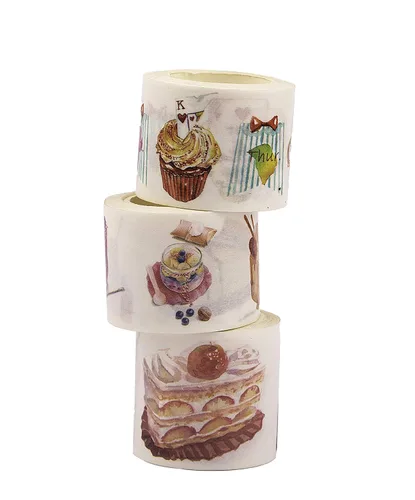Vista 10 de Navy Peony Colorida Biblioteca de Libros Washi Tape Set (3 rollos anchos) - para diarios
