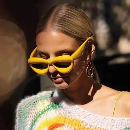 Vista 4 de Paquete de 3 lentes de sol Y2K de gran tamaño con montura gruesa para mujeres y hombres, UV400 grandes