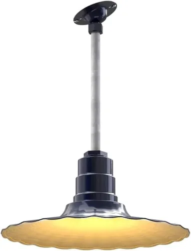 Vista 24 de Steel Lighting Co. Colgante Eagle Rock Lámpara montada en el techo Onda radial de 16 pulgadas vástago de 12 pulgadas Acero resistente