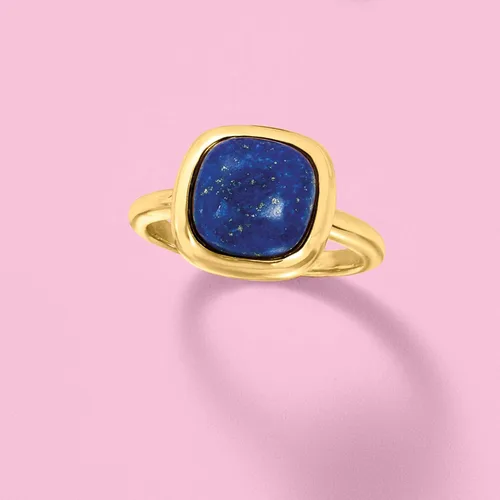 Vista 4 de Ross-Simons Square Lapis Ring in 18kt Gold Over Sterling